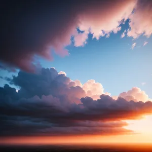 Vibrant Sunset Sky with Colorful Clouds