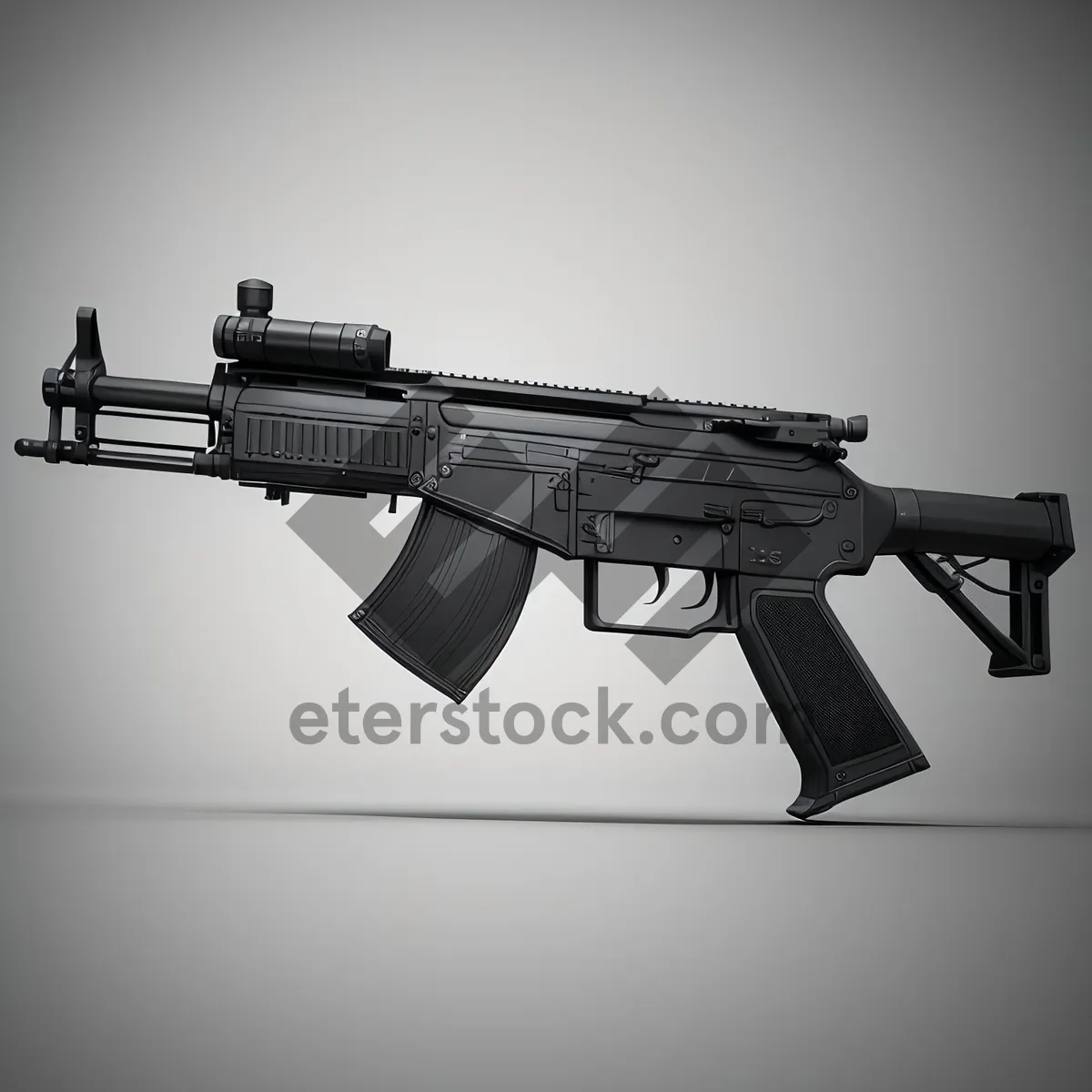 Picture of Modern Assault Rifle in Desert War Zone