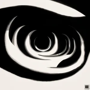 Abstract Black 3D Graphic with Swirls and Reflection