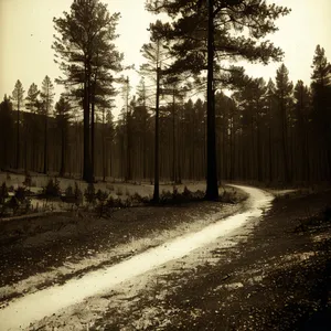 Winter Wonderland: Serene Snowy Forest Landscape