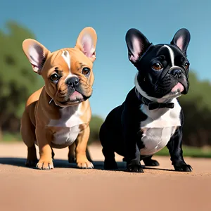 Adorable Bulldog Puppy with Wrinkles - Purebred Canine Portrait