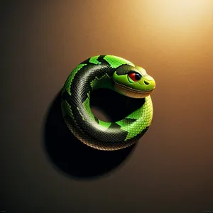 Green Vine Snake Peering Through Jungle