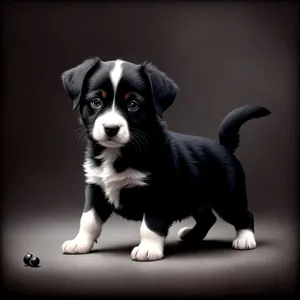 Playful Puppy on Black Pool Table