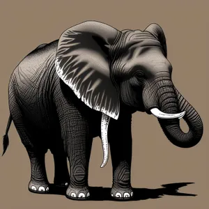 Wildlife Safari: Majestic elephant with impressive tusks