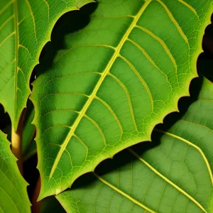 Fresh Green Leaf Pattern on Sumac Shrub