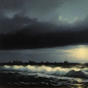 Golden Horizon: Tranquil Colors Merge on the Shoreline