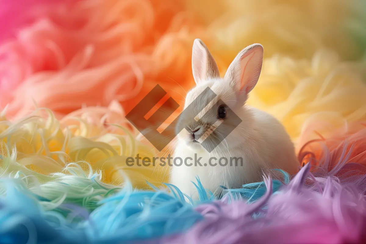 Picture of Fluffy Bunny Portrait in Studio Setting