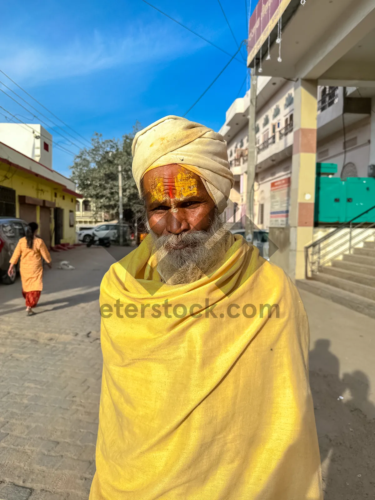 Picture of Male portrait in cloak and poncho