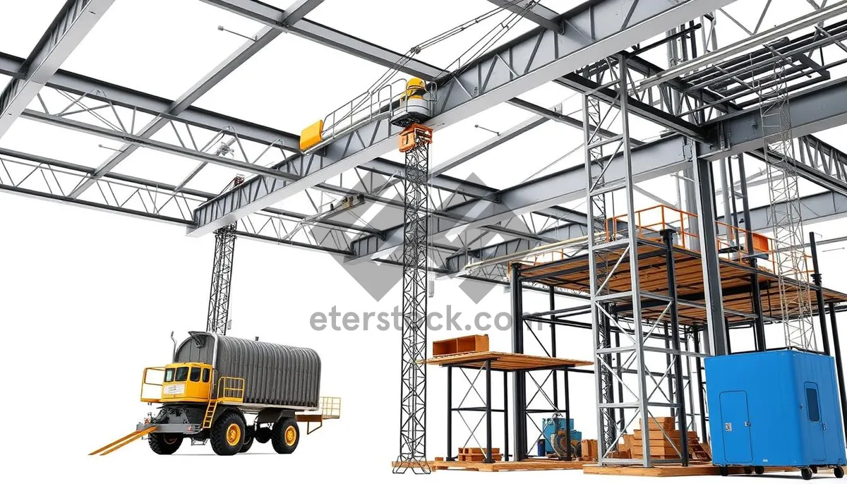 Picture of Industrial Steel Tower Crane in Urban Construction Site