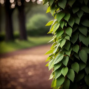 Vibrant Yellow Fern Leaves on Branch