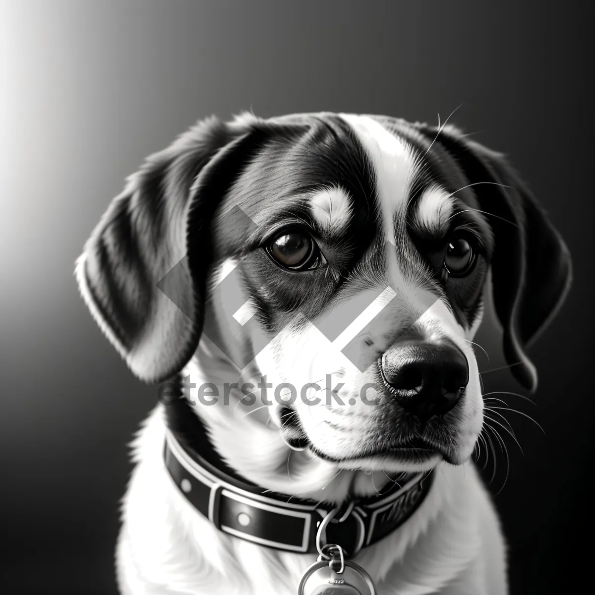 Picture of Adorable Dalmatian Puppy with Collar - Studio Portrait