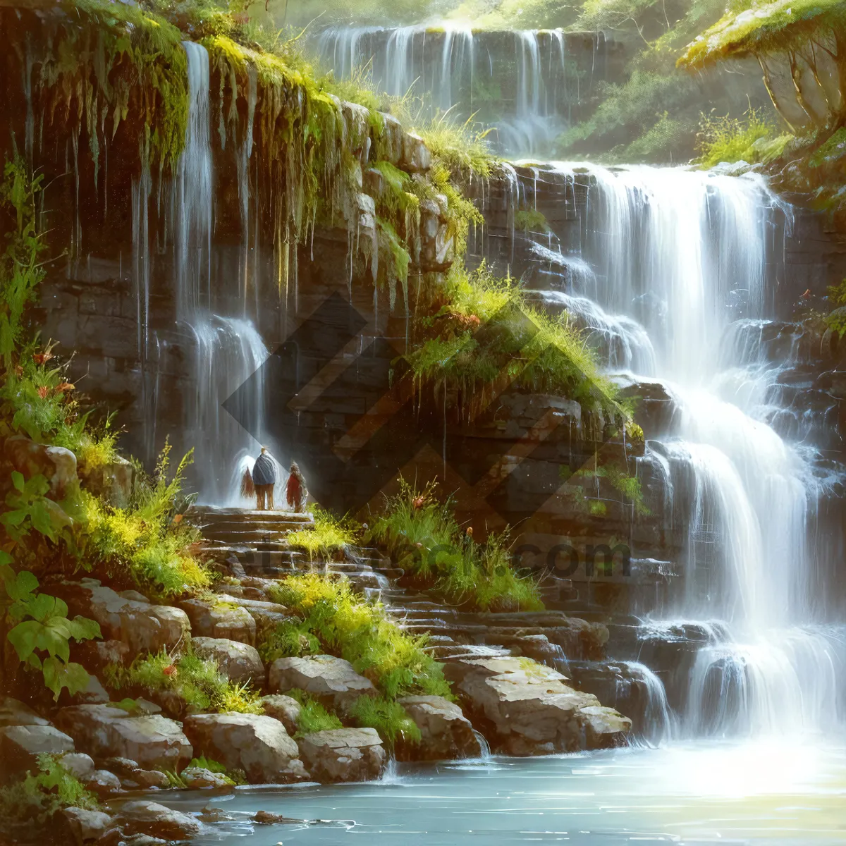 Picture of Serenity Cascades in the Majestic Forest