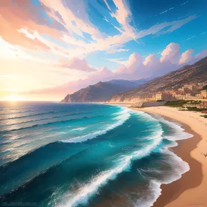Sunset Bliss on Turquoise Coastline