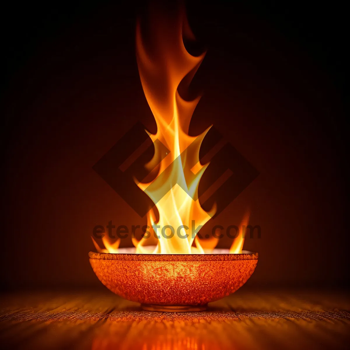 Picture of Fiery Blaze: A Hot Fireplace Icon with Orange Flames