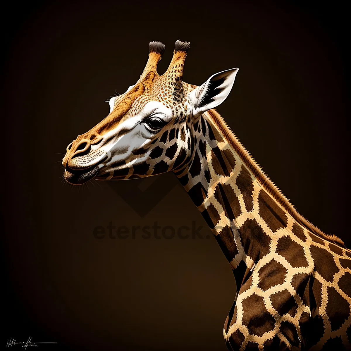 Picture of Spotted Giraffe in South African Wildlife Reserve