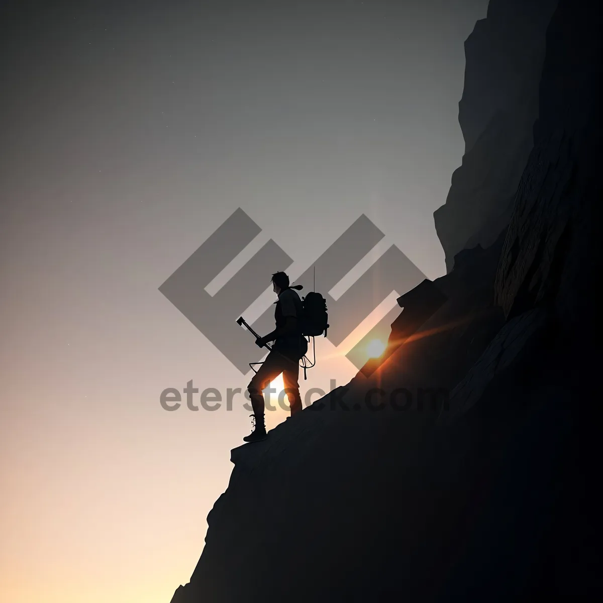 Picture of Sunset Cliff Ascent: Majestic Mountain Adventure