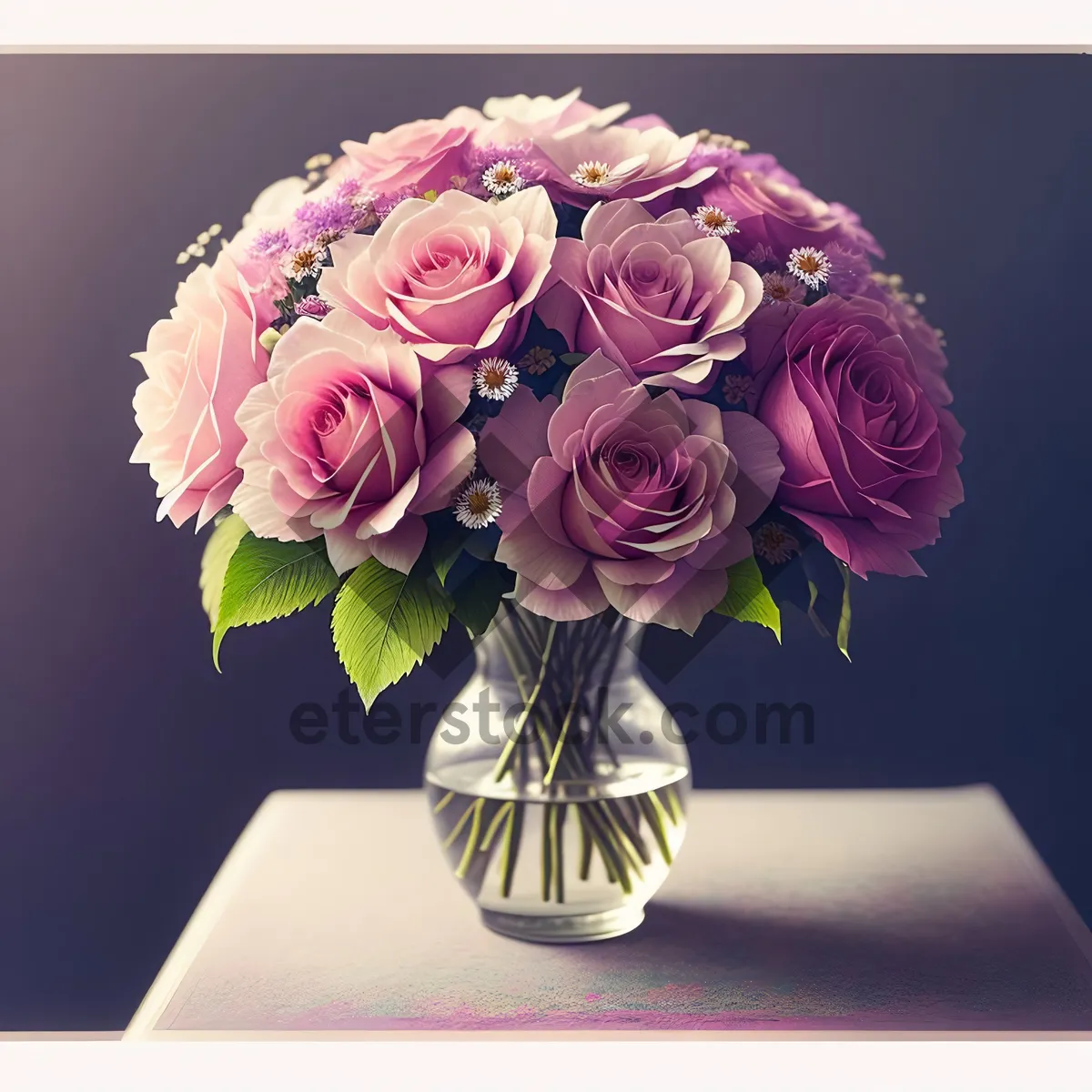 Picture of Romantic Pink Rose Bouquet: Love Blossoms in Spring