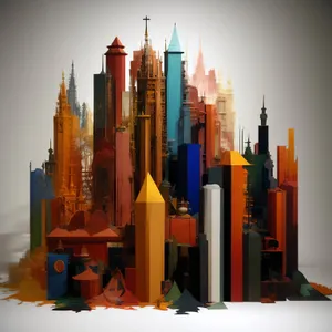 Artistic City Building with Pencils and Books