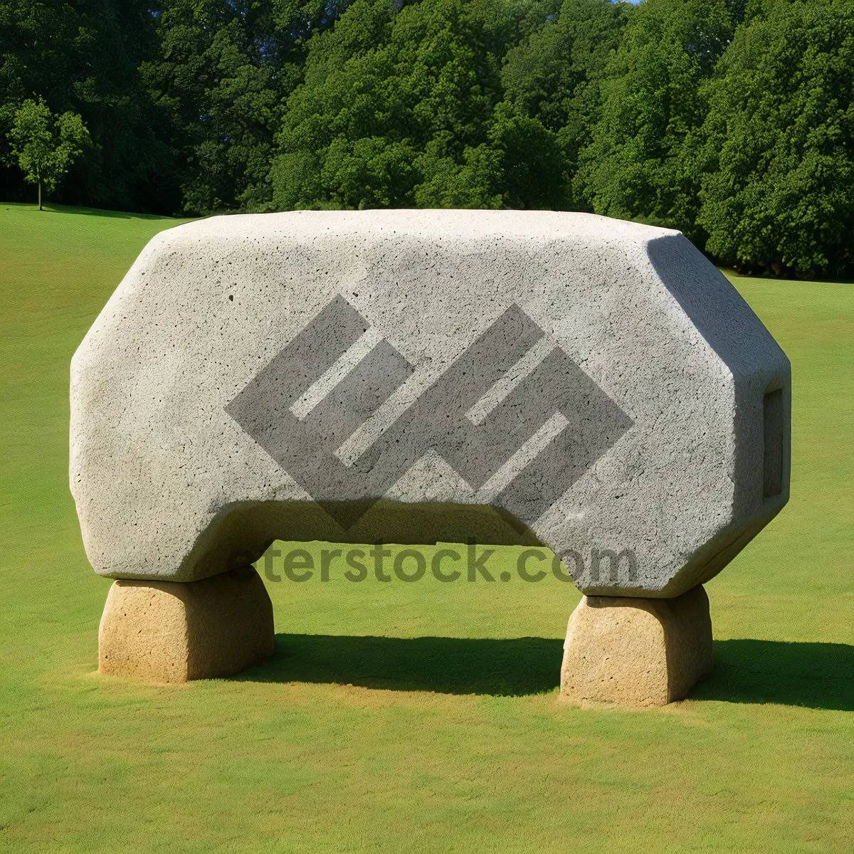 Picture of Serene Summer Landscape with Tree and Stones