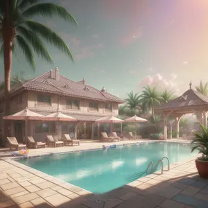 Exotic Paradise: Luxury Resort Hotel Beside Majestic Ocean
