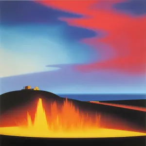 Vibrant Sunset over the Horizon