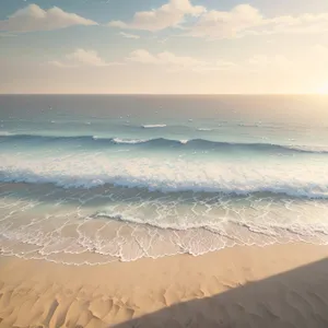 Turquoise Waves on Sunny Paradise Beach