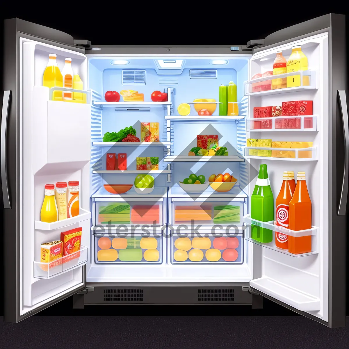 Picture of Modern Home Appliance: Hi-Tech Refrigerator and Vending Machine Combo