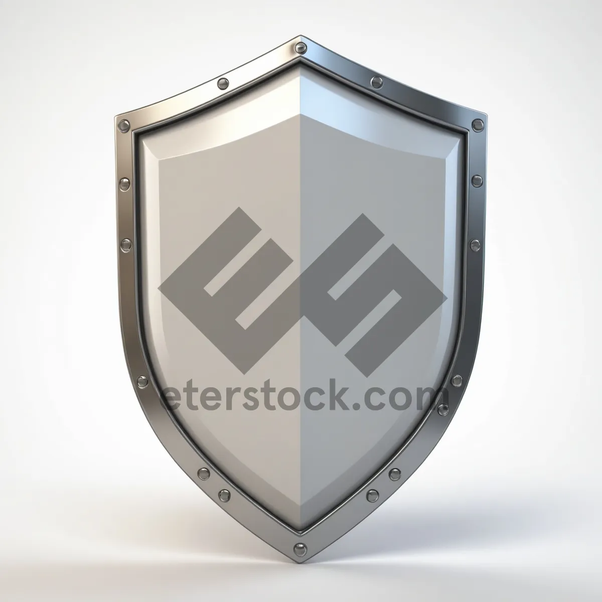 Picture of Shiny metal shield emblem design icon
