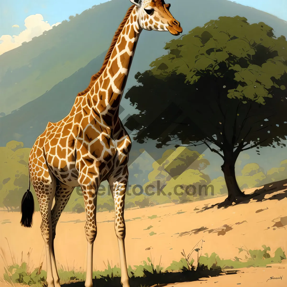 Picture of Safari Serenity: Majestic Giraffe in the Wilderness