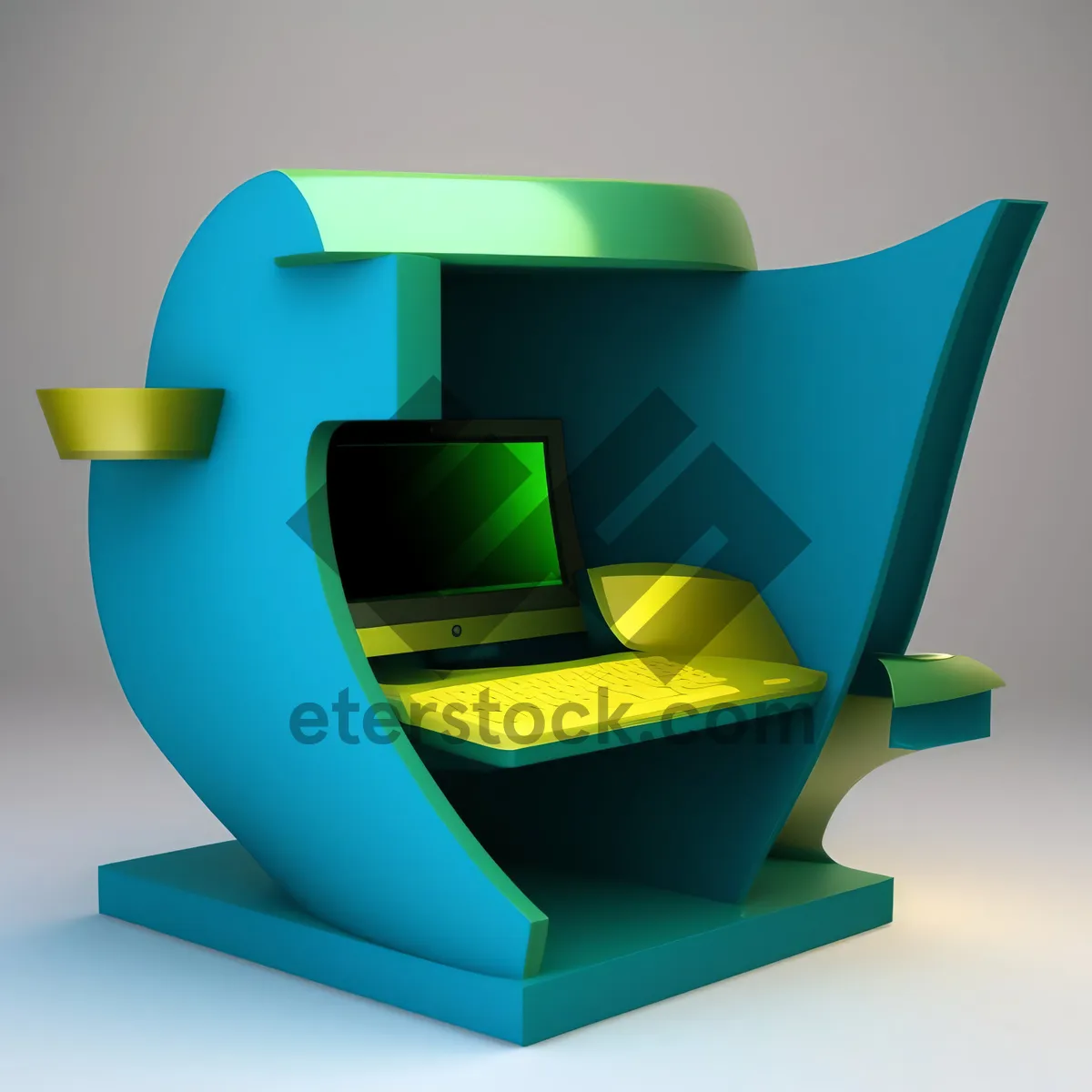 Picture of Symbolic 3D Archive Icon Sign.