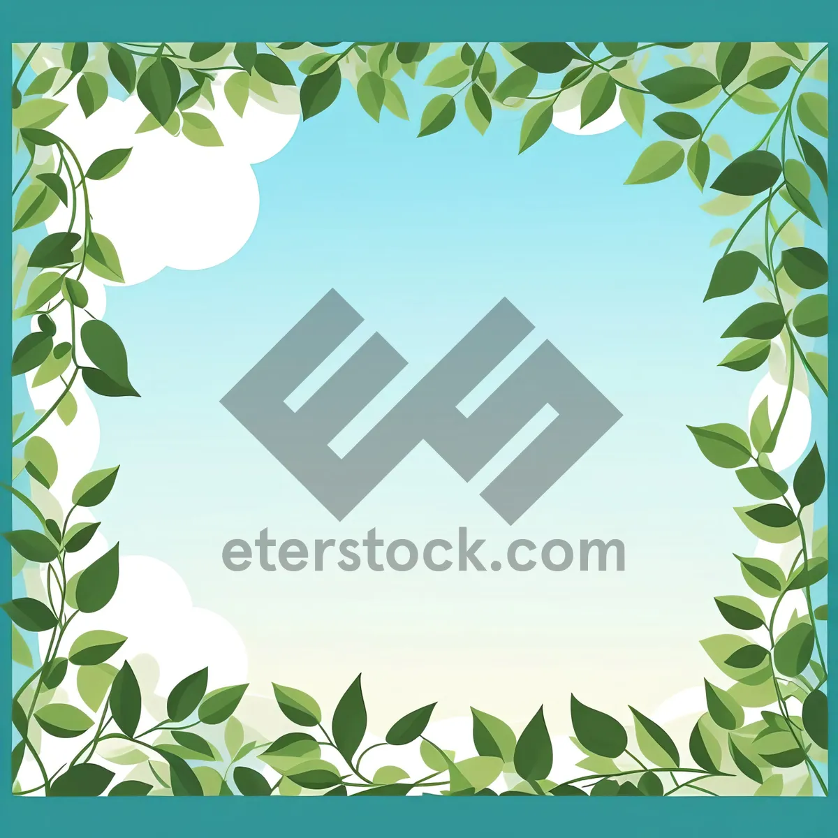 Picture of Floral Border with Holly Ornament and Leaf Design