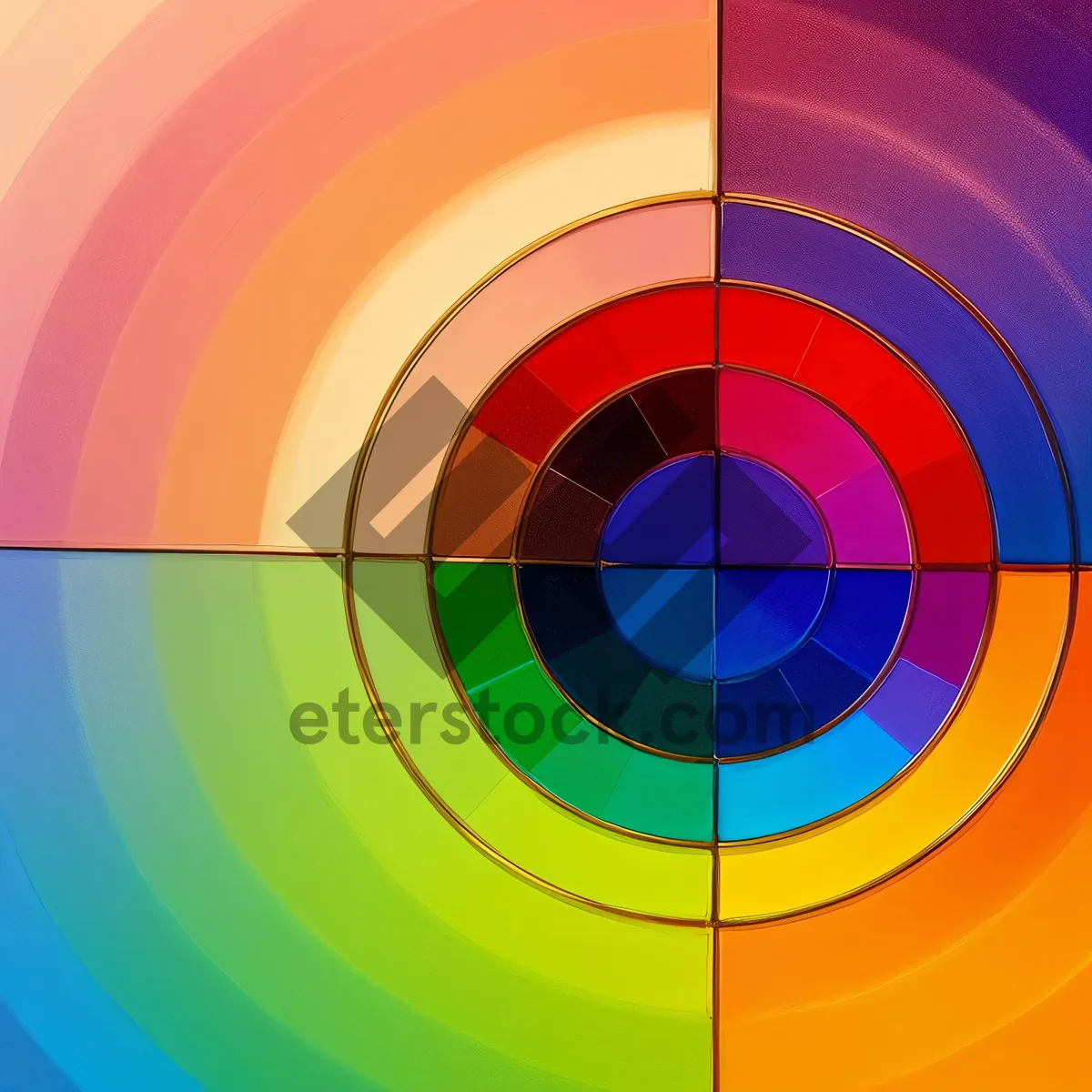 Picture of Vibrant Rainbow Artistic Design: Colorful Gradient Circle Pattern