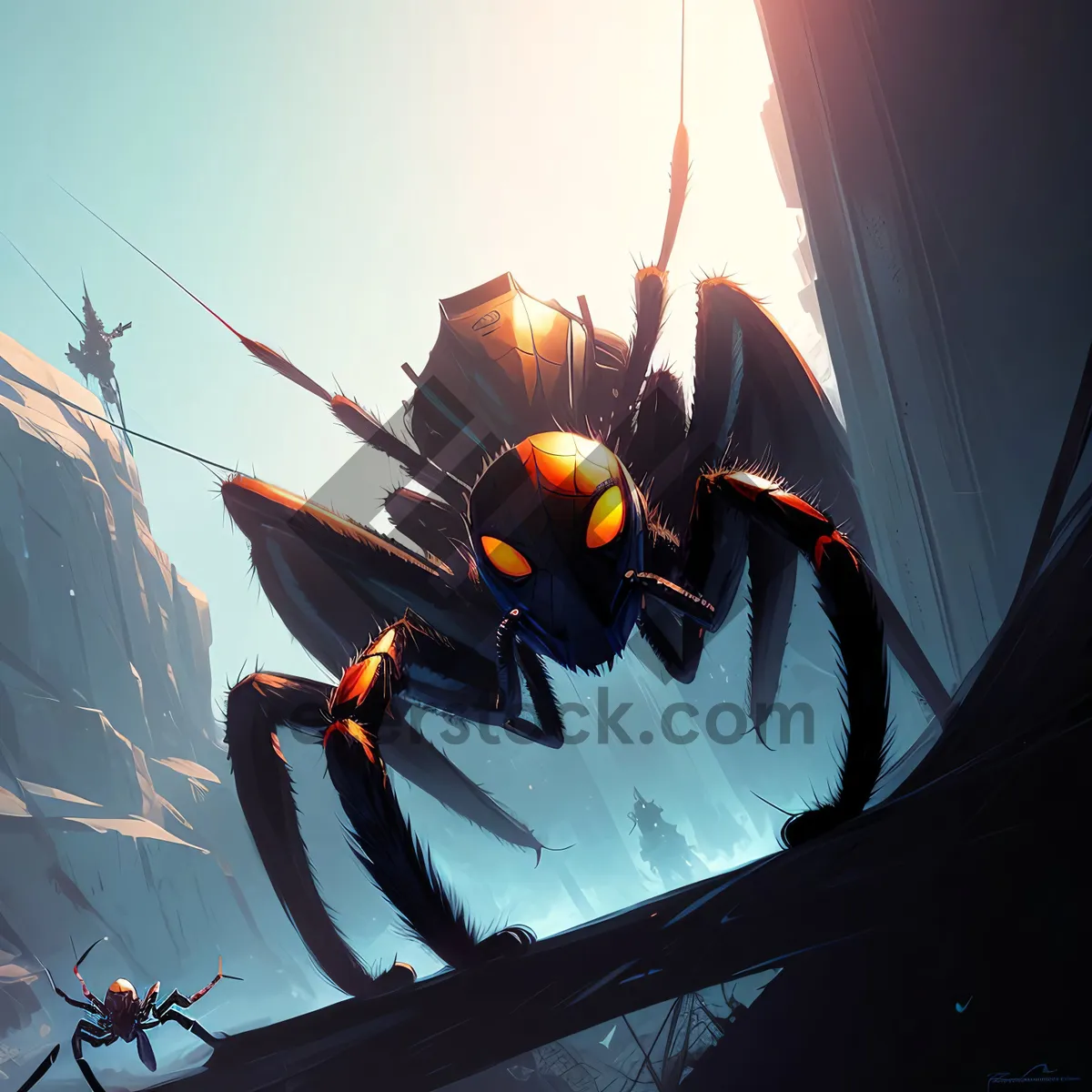 Picture of Spooky Spider Silhouette in the Moonlight