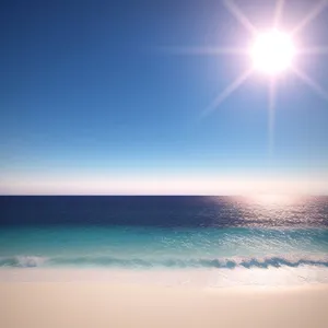 Tranquil Tropical Beach Scenery Underneath Clear Skies