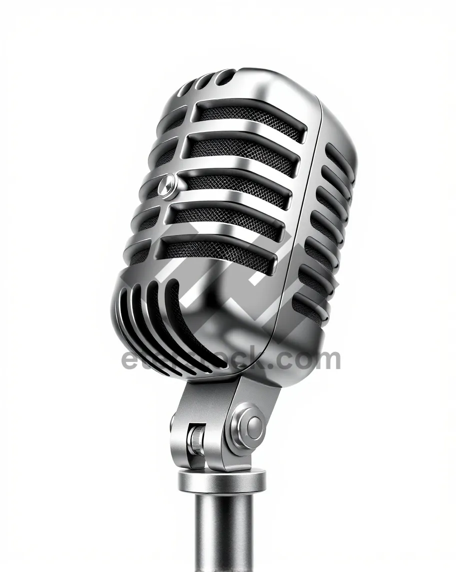 Picture of Retro microphone on stage with vintage vibes.