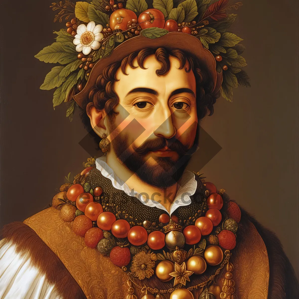 Picture of Elegant Masquerade Fashion with Golden Crown
