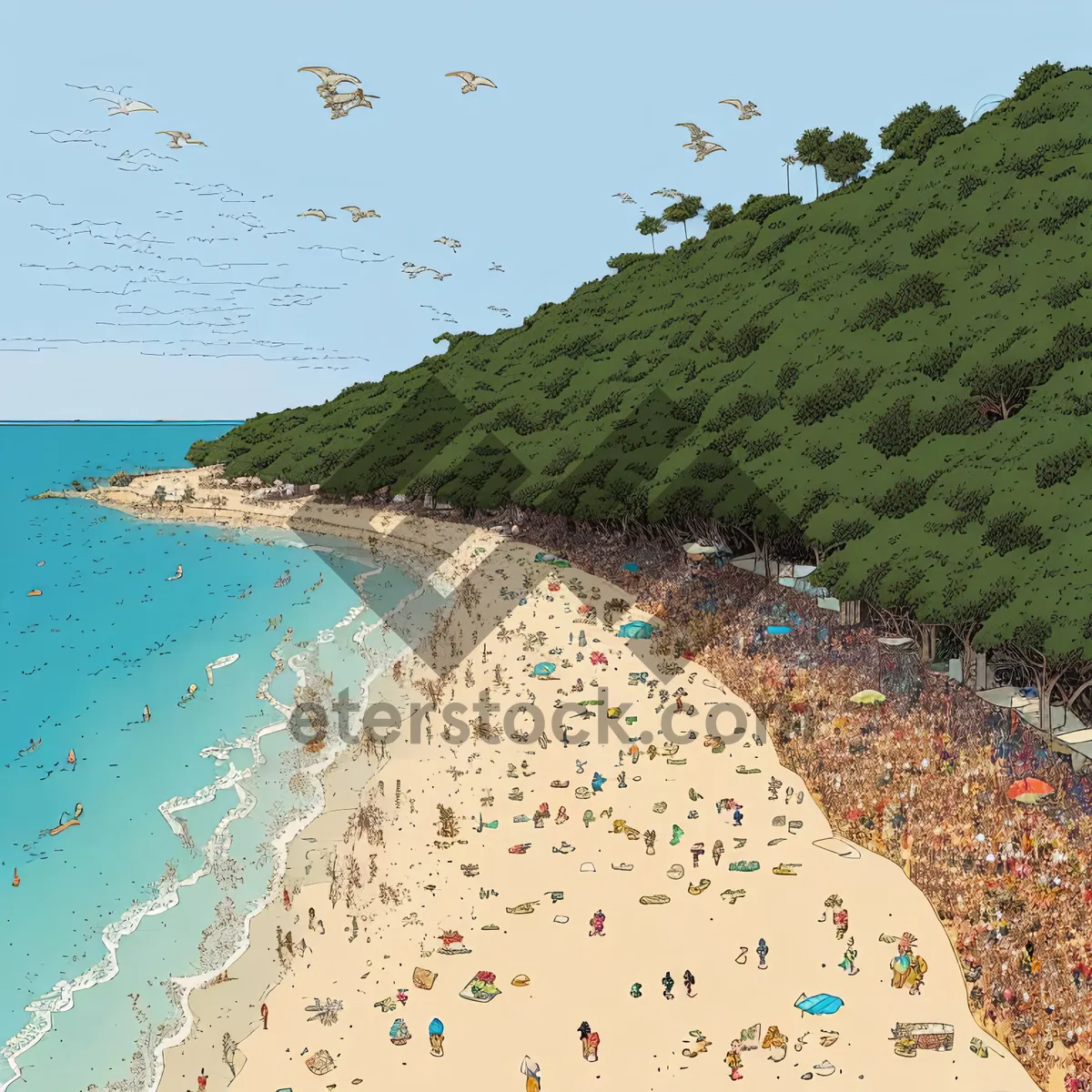 Picture of Sunny Shoreline Serenity: Captivating Beach Bay Coast