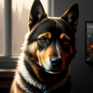 Adorable Shepherd Dog - Purebred Canine Pet Portrait