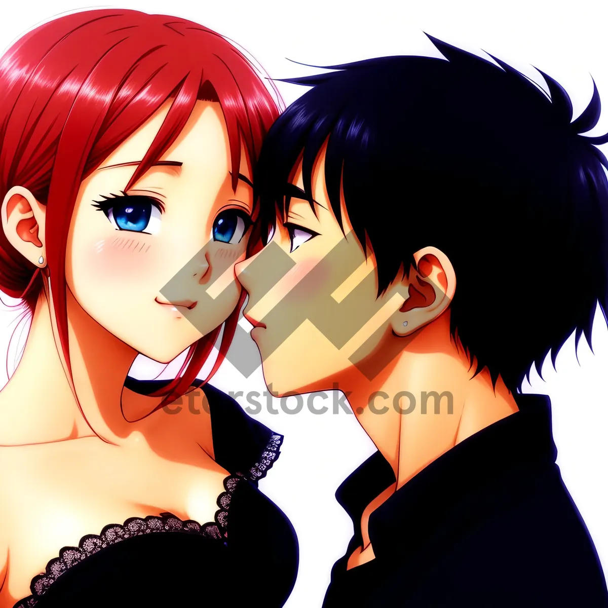 Picture of Fashionable Cartoon Model with Artistic Hair