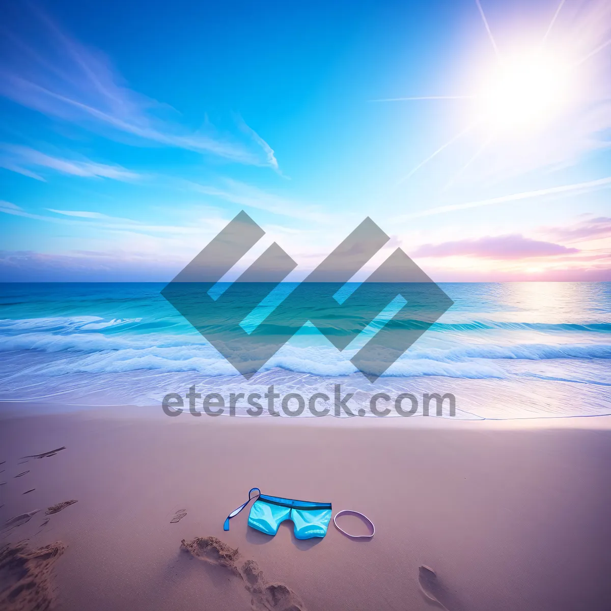 Picture of Serene Seascape: Beach, Sky, and Ocean Bliss