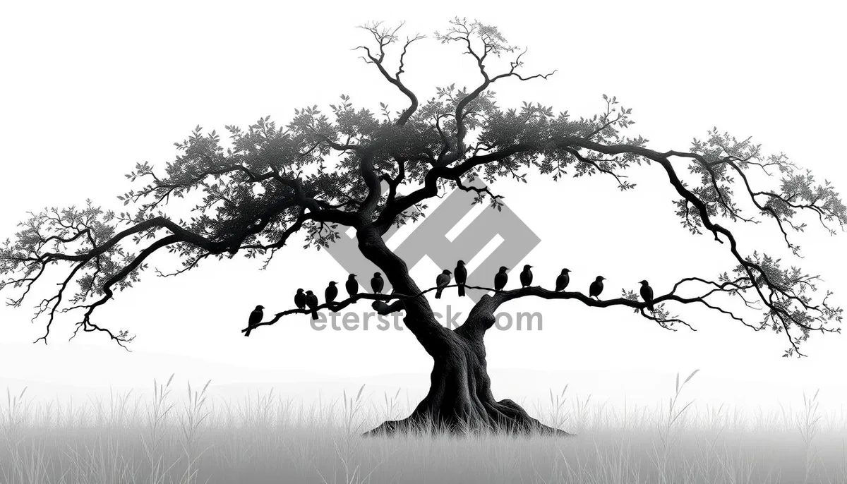 Picture of Black Tree Branch Dance Silhouette Art Design