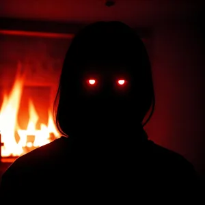 Fiery Inferno Illuminating Dark Halloween Night