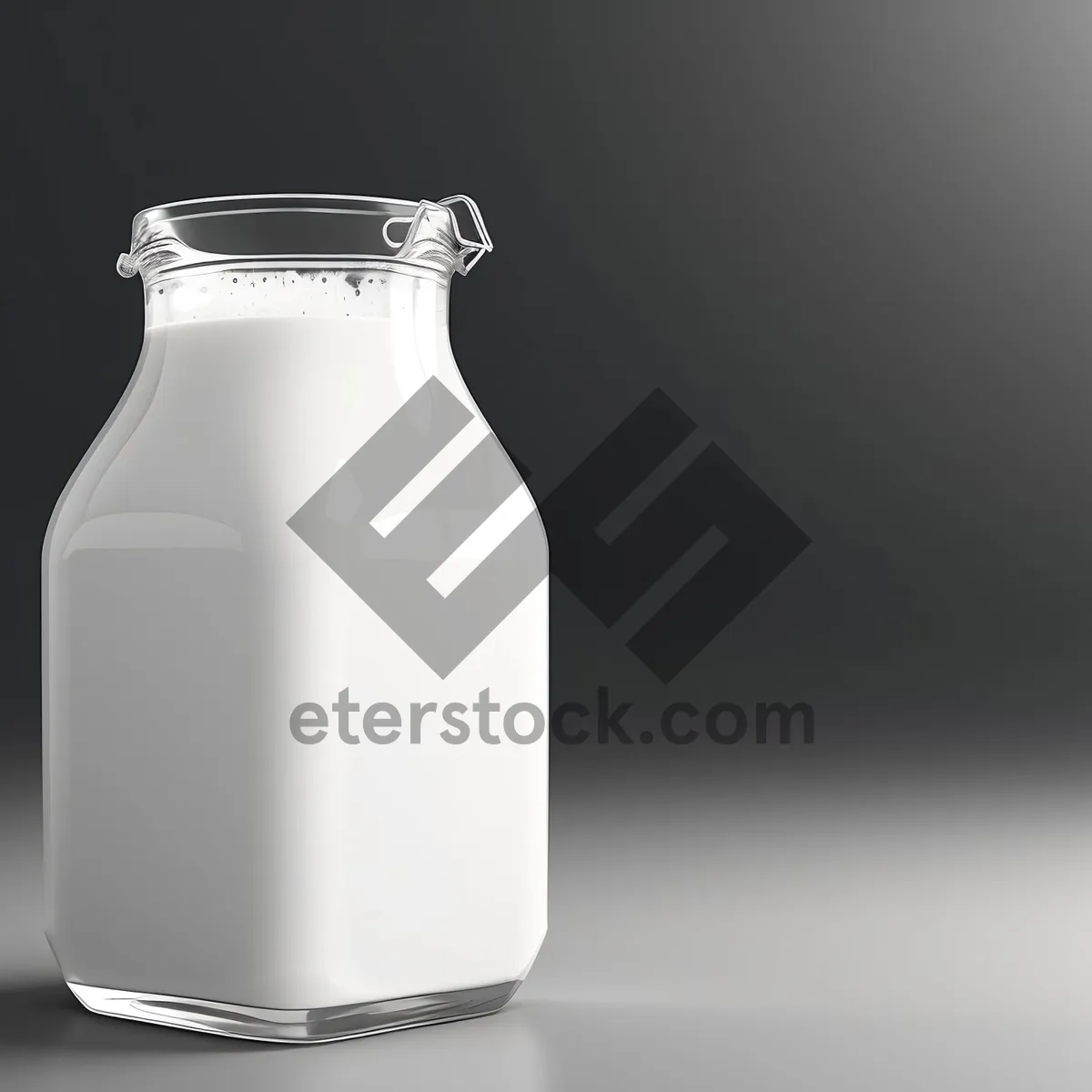 Picture of Clean Glass Bottle of Fresh Milk