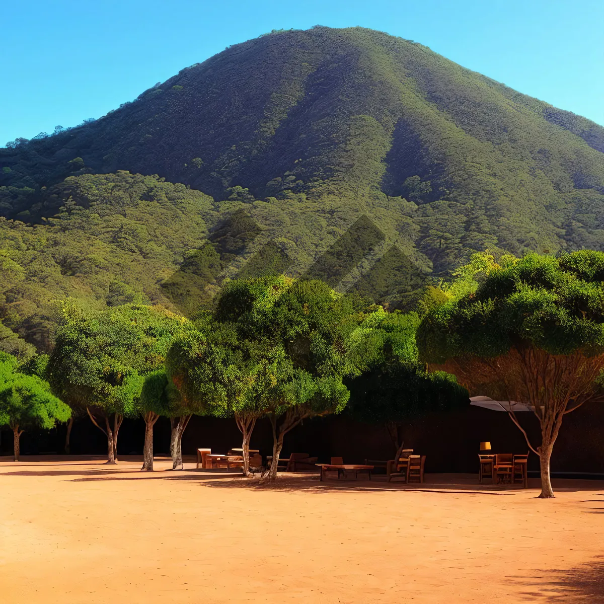 Picture of Mountain Paradise: Majestic Thatched Roof Amidst Scenic Landscape