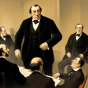 Happy business team in a corporate office meeting.