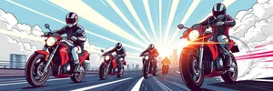 Fast Cyclist Blurring Through City Streets