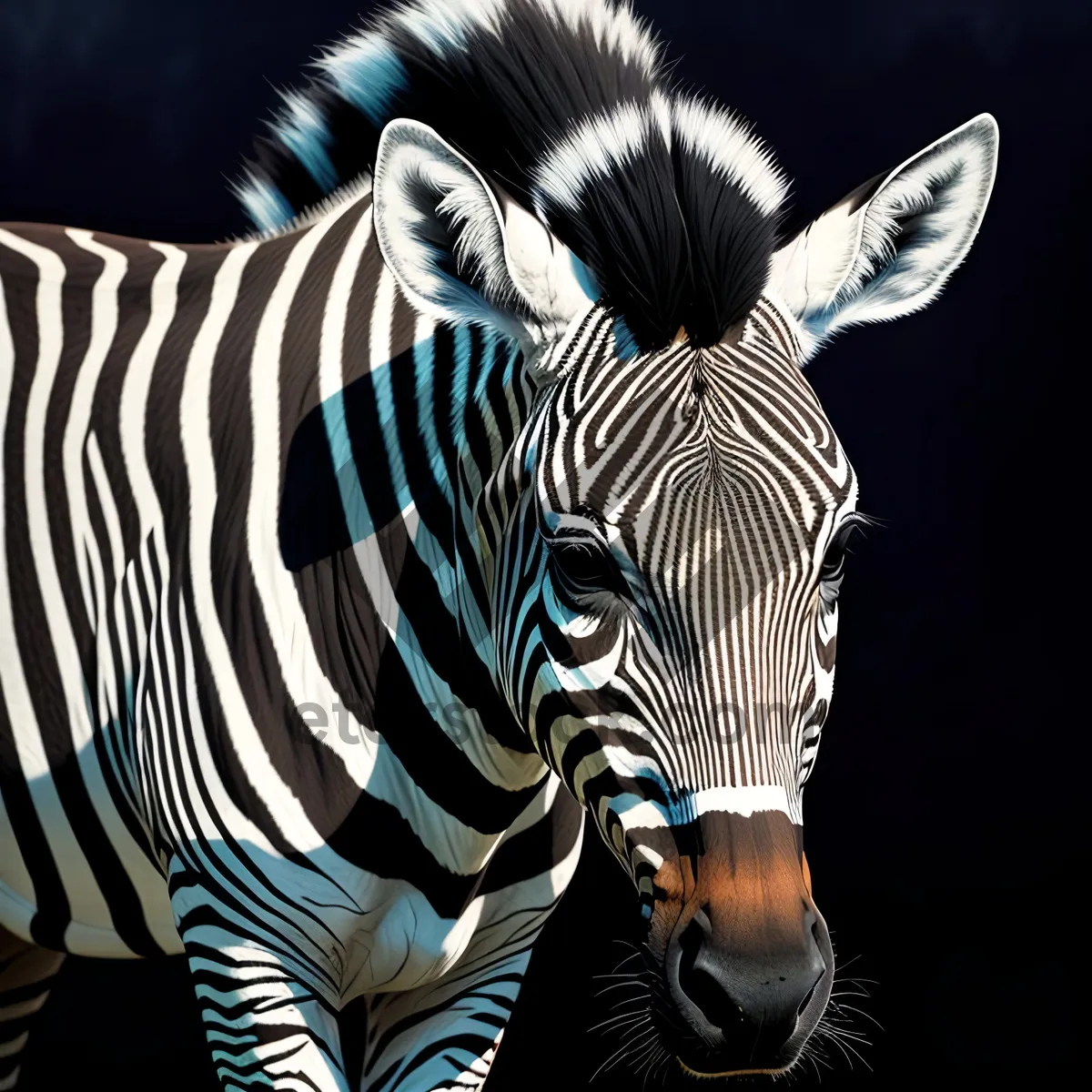 Picture of Safari Striped Equine Grazing in Grassland