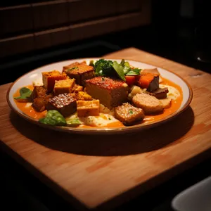 Delicious Healthy Beef Salad with Grilled Vegetables