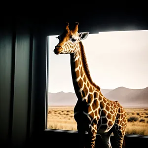 Towering Majesty: Wild Giraffe in African Safari Park