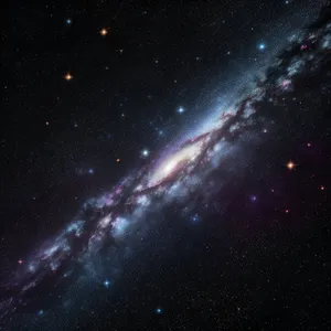 Dark space fantasy galaxy with glowing stars